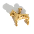 Gold plated stainless steel French Bulldog dog shape pendant for hip hop style jewelry - Bulldog Style / Gold