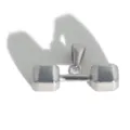 Polished silver dumbbell pendant made of durable stainless steel for hip-hop style - Barbell Style / Steel