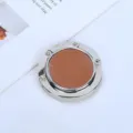 Compact silver portable bag hook with brown faux leather inlay for office desks - Brown