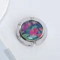 Close-up of a foldable purse hook with a tropical floral pattern and Relax text - Relax Tropical Style (款式3)