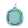 Ciotola per cani in silicone pieghevole verde menta portatile da viaggio con moschettone - 350ml / Blu