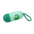 Distributeur de sac à déjection pour chien en forme de capsule avec sacs et crochet en vert vif. - Sacs en plastique standard / Vert bicolore