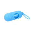 Dispensador portátil de bolsas para excrementos de perro azul en cápsula con gancho. - Azul cielo