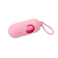 Dispensador de bolsas para excrementos de perro rosa cápsula con gancho soporte portátil - Rosa