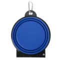 Ciotola pieghevole portatile per cani con moschettone, contenitore cibo da viaggio per campeggio. - 1000ml Silicone / Blu