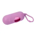 Dispensador rosa de bolsas para excrementos de perro soporte portátil tipo cápsula - Rosa rojo