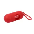 Dispensador de bolsas para excrementos rojo con gancho portátil, ligero y práctico. - Rojo