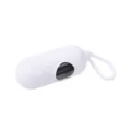 Dispensador portátil blanco de bolsitas para excrementos de perro con gancho. - Blanco