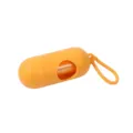 Dispensador portatil de bolsas para excrementos de perro naranja con forma de capsula - Amarillo