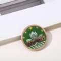 Imán de nevera de metal de recuerdo de la ciudad de Macao con loto y lugares famosos - Estilo Emblema