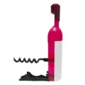 Vista detallada del abridor magnético de botella rosa con el sacacorchos extendido - Rojo Transparente