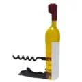 Imán para nevera con forma de botella de vino y sacacorchos plegable para abrir botellas. - Amarillo Transparente