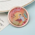 Imán de nevera recuerdo de Shanghái con ilustración de una dama elegante y monumentos emblemáticos - Shanghái Vintage (Estilo 8) / 50,8mm