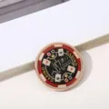 Imán de nevera de recuerdo del casino de Macao con borde de metal en color oro rosa - Casino de Macao (Estilo 27) / 50,8mm