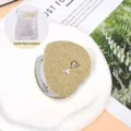 Portable gold glitter heart-shaped folding mirror with decorative bow and bubble bag - Bowknot Heart Shape / Bubble Bag Packaging / Gold