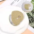 Elegant heart-shaped folding portable makeup mirror with golden glitter and bow detail - Bowknot Heart Shape / OPP Bag Packaging / Gold