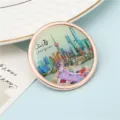 Imán de nevera de recuerdo de Shanghái pintado a mano con ilustración de la Perla de Oriente - Estilo Pintura de Shanghái (5#) / 50,8mm