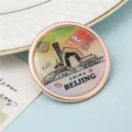 Imán de nevera recuerdo de Pekín con diseño colorido de la ciudad - Estilo Pintura de Pekín (10#) / 50,8mm