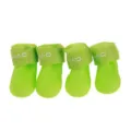Stivali da pioggia impermeabili in silicone verde per cani set di 4 con cinturino in velcro. - Taglia S / Verde
