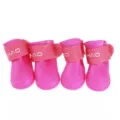 Waterproof silicone pet rain boots for dogs, anti-slip outdoor paw protectors set of 4. - S / Pink