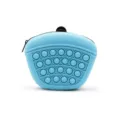 Portable silicone dog treat pouch with pop bubble design, waterproof training waist bag for pets. - Sky Blue