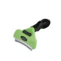 Spazzola per toelettatura di animali domestici con impugnatura ergonomica e denti ricurvi verdi. - Taglia L / Verde