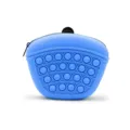 Blue silicone pet treat pouch portable dog training snack bag with waist clip design. - Sapphire Blue