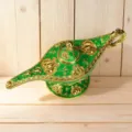 Vintage groene Aladdin toverlamp met gouden reliëfpatronen voor luxe woondecoratie - L / 16cm / Macaron Groen (Klassiek)