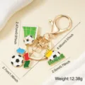 Creative metal football keychain souvenir with multi-charm sports design for fans - Flag Football Style (004-B)