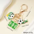 Creative metal soccer keychain with enamel field and ball charms for fans souvenir - Glove Pitch Style (002-B)