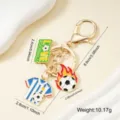 Creative sports themed metal keychain featuring football jersey and flaming ball charms for fans - Blue White Jersey Style (001-A)