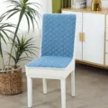 Fodera per sedia da pranzo minimalista moderna in tessuto trapuntato elastico antiscivolo - Blu Auspicioso