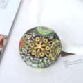 Vintage Bohemian pattern round folding pocket mirror with colorful mandala design - Mandala Pattern Style 6 / 7cm Diameter