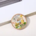 Imán de metal circular para nevera ciudad de Macao con monumentos famosos recuerdo - Estilo Acuarela