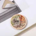 Imán de nevera de Suzhou en metal con ilustración de jardín chino para regalos turísticos - Pabellón de Jardín de Otoño (Estilo 3)