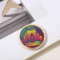 Imán de metal de Suzhou recuerdo de viaje con diseño de horizonte urbano colorido - Silueta de Monumento en Degradado (Estilo 4)