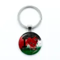Palestine flag keychain with a crystal glass broken heart pendant design for anti-war peace - Broken Heart Style (15) / Glass Style