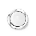 Portable round folding bag hook in sleek silver metal finish for office and desktop use - 4.50cm / Plain Silver