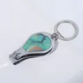 Draagbare zilveren metalen nagelknipper sleutelhanger met artistiek marmerpatroon - Waterdruppel Stijl 1