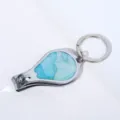 Elegante draagbare nagelknipper sleutelhanger met een blauw marmeren inlegontwerp. - Waterdruppel Stijl 3