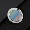 Faltbarer runder Handtaschenhalter aus Metall mit lebhaftem Regenbogen Glitzer Design - Zufälliger Regenbogen Mehrfarbig