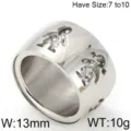 Bague large de 13mm double couche creuse figures dessin anime strass taille 7 a 10 - KR49519-K