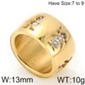 Bague large avec strass et figures de dessin anime creux mode europeenne taille 7-9 - KR49520-K