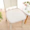 Eenvoudig eetkamerstoelkussen met bruine bies, gewatteerd antislip zitkussen voor stoel. - Universeel voor normale stoelen / Beige gewatteerde hoes met kleine ronde rand