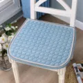 Coussin de chaise de salle à manger matelassé bleu clair doux pour maison cuisine salon - Tapis matelassé antidérapant bleu simple