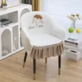 Quilted dining chair cover with ginkgo embroidery slipcover for home kitchen dining room detail view - Ginkgo Leaf Beige Large Armrest Cover