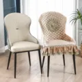 Set fodere per sedie trapuntate in velluto di lusso con volant e ricamo, elegante arredamento. - Fodera per sedia conchiglia / Conchiglia Lusso Leggero Versailles Caffè