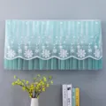 Copertura antipolvere per condizionatore verde menta con delicato ricamo floreale bianco. - Universale per 1-1,5 CV (lunghezza entro 86 cm) / Copertura TV integrale Edelweiss verde a doppio uso
