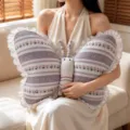 Baumwolle Leinen Schmetterling Kissen süß dekorativ Kissen Rüschen Taille Nacken Stützkissen - 50*60cm / Rosa Tulpe