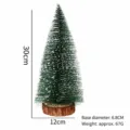 Mini árbol de Navidad de 30 cm con agujas de pino nevadas y base de madera real - 30CM Sin Luz - Bolsa OPP Individual